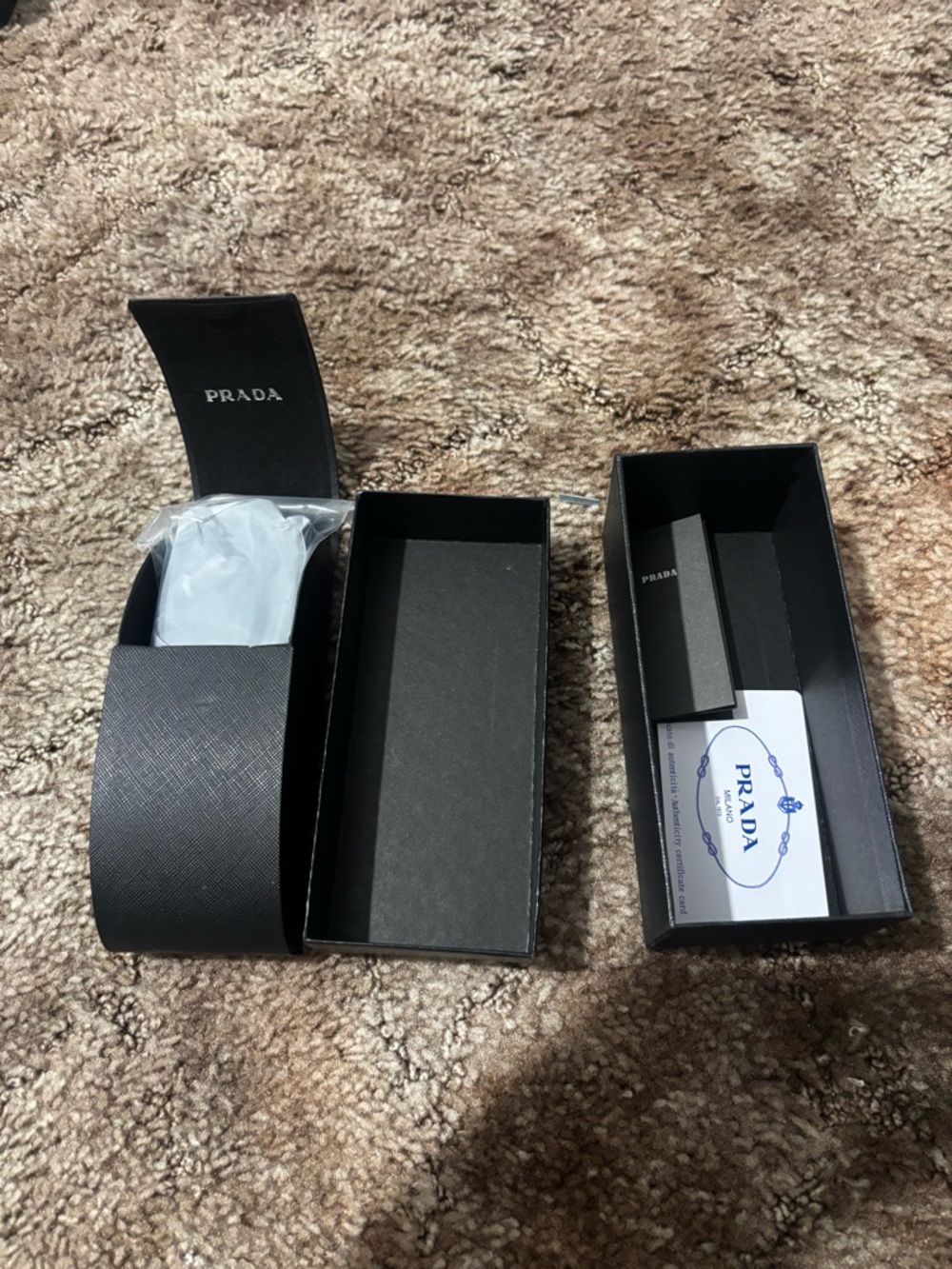 Prada Black Rectangular Sunglasses with Black Case and Box - Picture 6 of 7